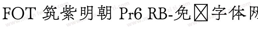 FOT 筑紫明朝 Pr6 RB字体转换